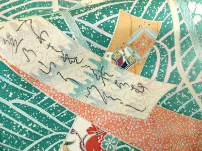 平和屋着物●上質な小紋　短冊花間道　暈し染め　金銀彩　正絹　逸品　AABG9925cs