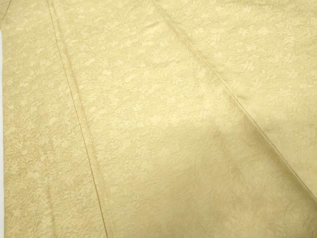 平和屋着物●上質な色無地　草花地紋　蒸栗色　正絹　逸品　AABG9926cs
