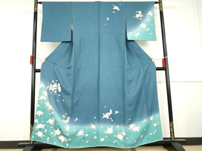 平和屋着物●訪問着　花蝶文　暈し染め　三越扱い　正絹　逸品　未使用　AABG9927cs
