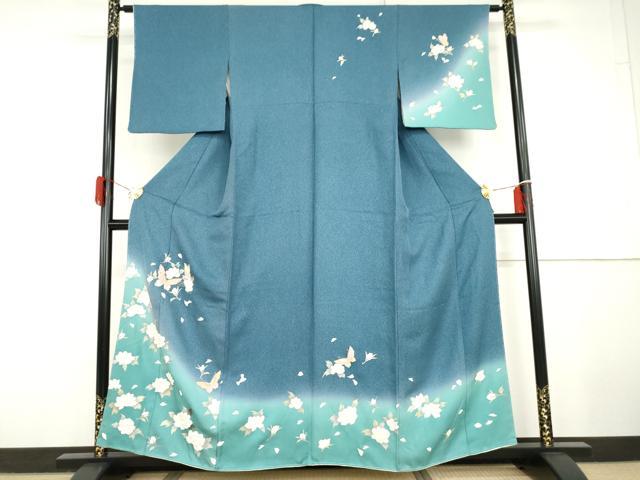 平和屋着物●訪問着　花蝶文　暈し染め　三越扱い　正絹　逸品　未使用　AABG9927cs