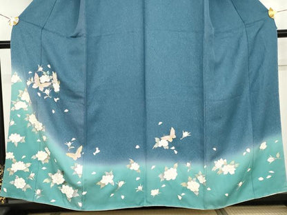 平和屋着物●訪問着　花蝶文　暈し染め　三越扱い　正絹　逸品　未使用　AABG9927cs