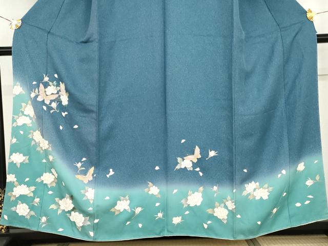 平和屋着物●訪問着　花蝶文　暈し染め　三越扱い　正絹　逸品　未使用　AABG9927cs