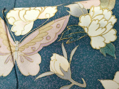 平和屋着物●訪問着　花蝶文　暈し染め　三越扱い　正絹　逸品　未使用　AABG9927cs