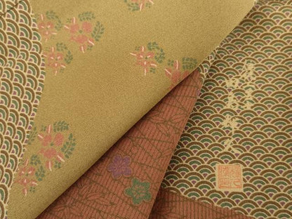 平和屋着物●伝統工芸士　田島輝久　訪問着　道長吉祥花文　正絹　逸品　未使用　AABG9930cs