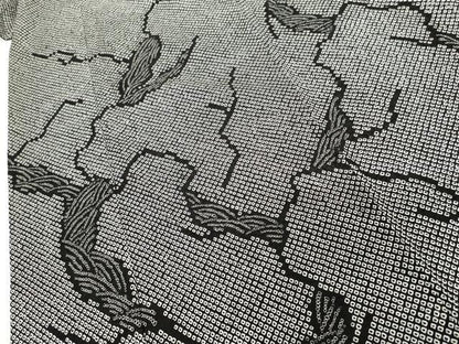 平和屋着物●訪問着　総絞り　黒地　正絹　逸品　AABG9936cs