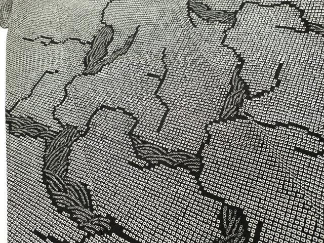 平和屋着物●訪問着　総絞り　黒地　正絹　逸品　AABG9936cs