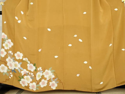 平和屋着物●訪問着　桜雪輪文　金彩　鬼しぼ縮緬　ますいわ屋扱い　正絹　逸品　AABG9939cs