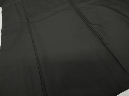 平和屋着物●男性　黒紋付　羽織セット　正絹　逸品　AABG9944cs