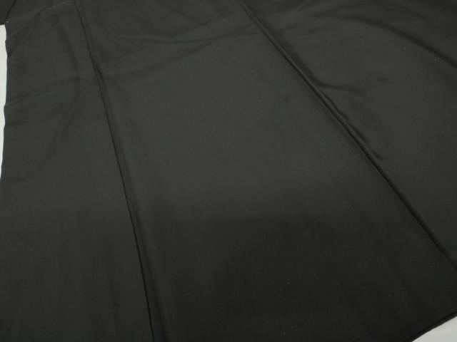 平和屋着物●男性　黒紋付　羽織セット　正絹　逸品　AABG9944cs