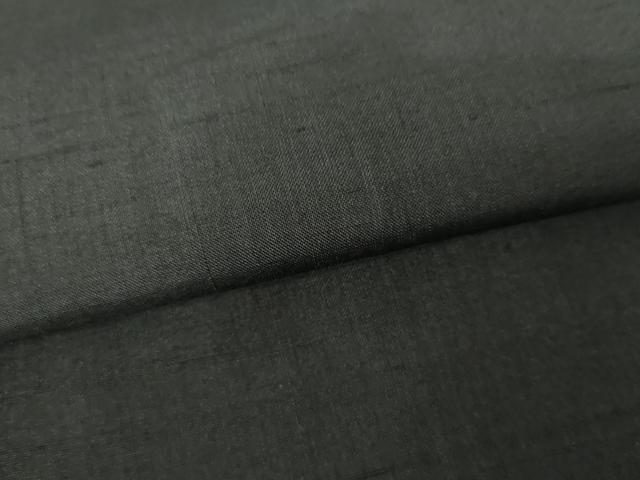 平和屋着物●男性　黒紋付　羽織セット　紬地　正絹　逸品　AABG9945cs