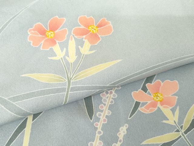 平和屋着物●訪問着　友禅　作家物　枝花文　正絹　逸品　AABG9950cs