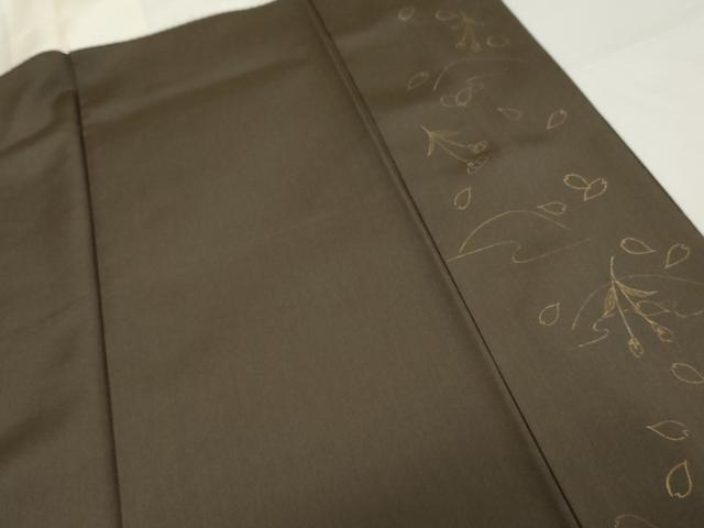 平和屋着物○訪問着 作家物 紬縮緬 舞花文 金彩 正絹 逸品 AABG9959cs