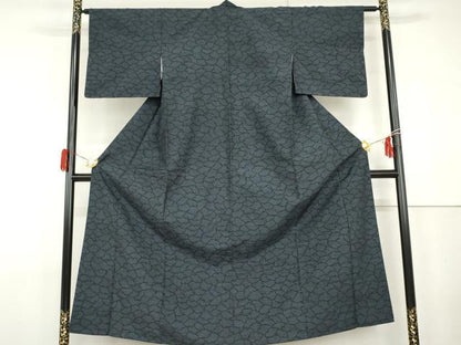 平和屋着物●上質な紬　雪輪重ね文　正絹　逸品　AABG9964cs