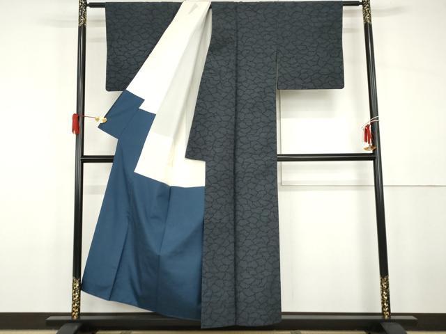 平和屋着物●上質な紬　雪輪重ね文　正絹　逸品　AABG9964cs 平和屋着物○上質な紬 雪輪重ね文 正絹 逸品 AABG9964cs