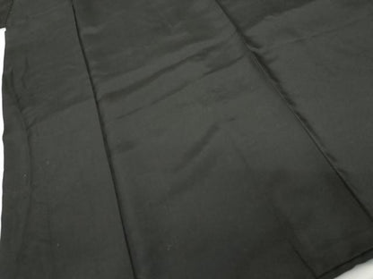 平和屋着物●男性　黒紋付　羽織セット　正絹　逸品　AABG9974cs