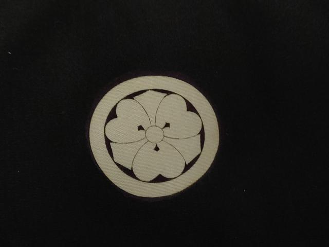 平和屋着物●男性　黒紋付　羽織セット　正絹　逸品　AABG9974cs