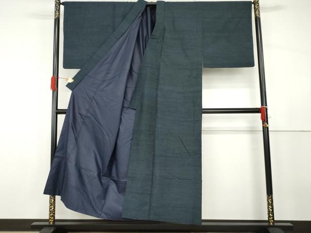 平和屋着物●男性　塩沢紬　アンサンブル　十字　正絹　逸品　AABG9975cs