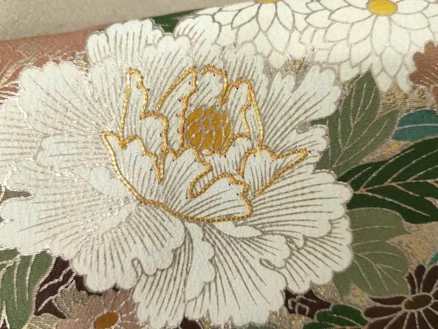 平和屋着物●豪華色留袖　駒刺繍　飛鶴梅松花文　金銀彩　正絹　逸品　未使用　AABG9983cs