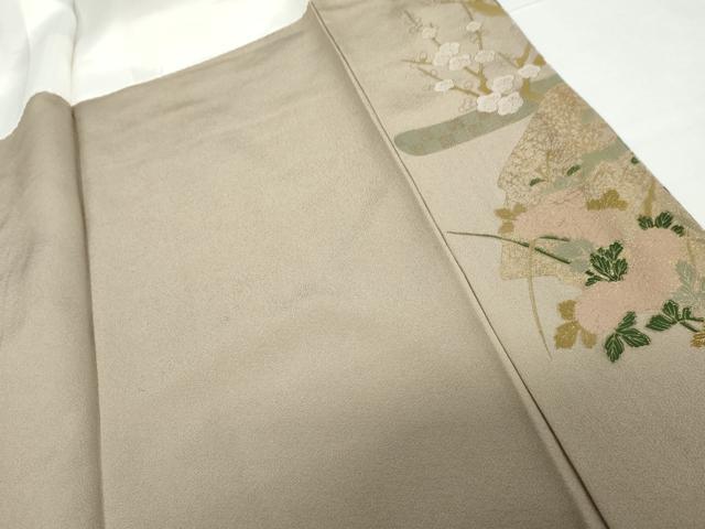 平和屋着物●豪華色留袖　駒刺繍　飛鶴梅松花文　金銀彩　正絹　逸品　未使用　AABG9983cs
