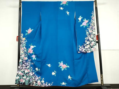 平和屋着物●豪華振袖　草花文　暈し染め　金彩　正絹　逸品　AABG9984cs
