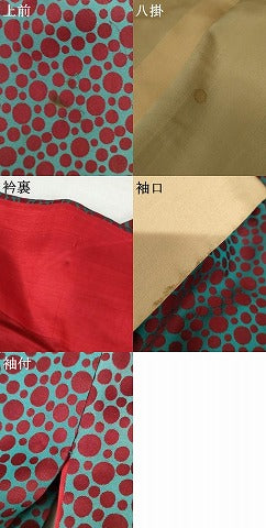 平和屋着物●アンティーク　大正ロマン　お召　丸文　正絹　逸品　AABG9985cs