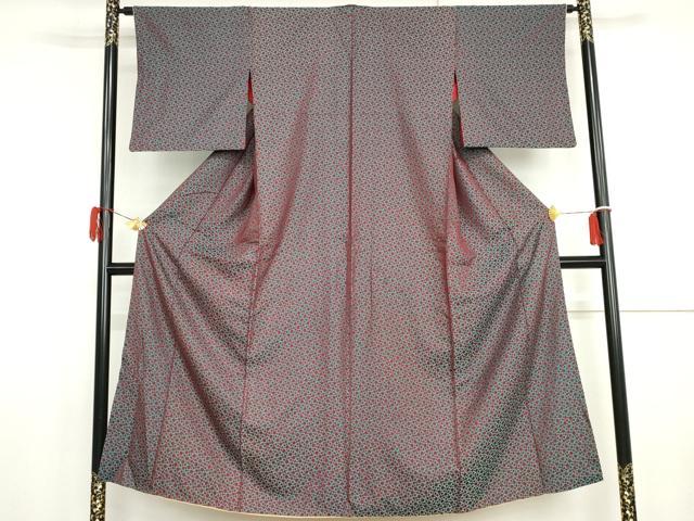 平和屋着物●アンティーク　大正ロマン　お召　丸文　正絹　逸品　AABG9985cs