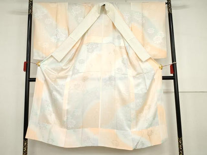 平和屋着物●長襦袢　無双仕立て　枝花地紋　暈し染め　正絹　逸品　AABG9987cs