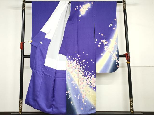 平和屋着物●豪華振袖・長襦袢(無双仕立て)セット　舞花文　暈し染め　正絹　逸品　AABG9990cs