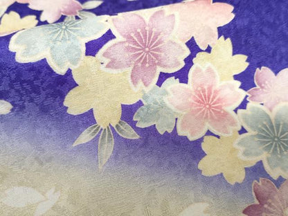 平和屋着物●豪華振袖・長襦袢(無双仕立て)セット　舞花文　暈し染め　正絹　逸品　AABG9990cs