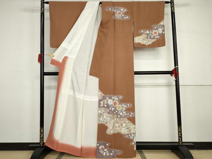 平和屋着物●訪問着　絞り　辻が花　反端付き　正絹　逸品　AABG9995cs