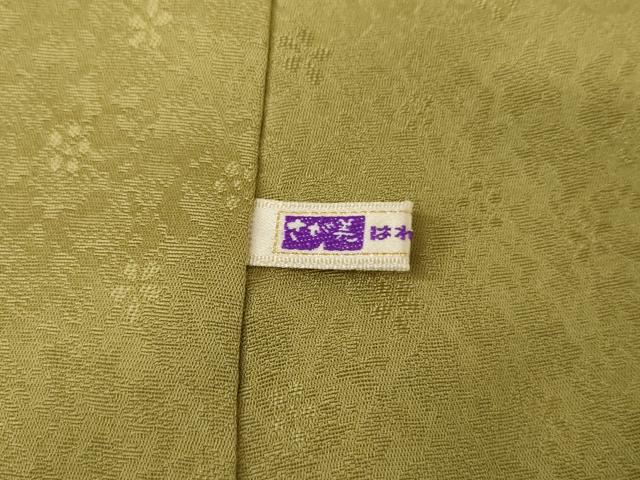 平和屋着物●上質な色無地　青朽葉色　夢双紙　さが美扱い　反端付き　丹後ちりめん　正絹　逸品　AABG9998cs