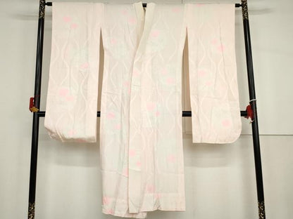 平和屋着物●豪華振袖・長襦袢(無双仕立て)セット　駒刺繍　檜扇枝花文　金彩　正絹　逸品　AABG9999cs