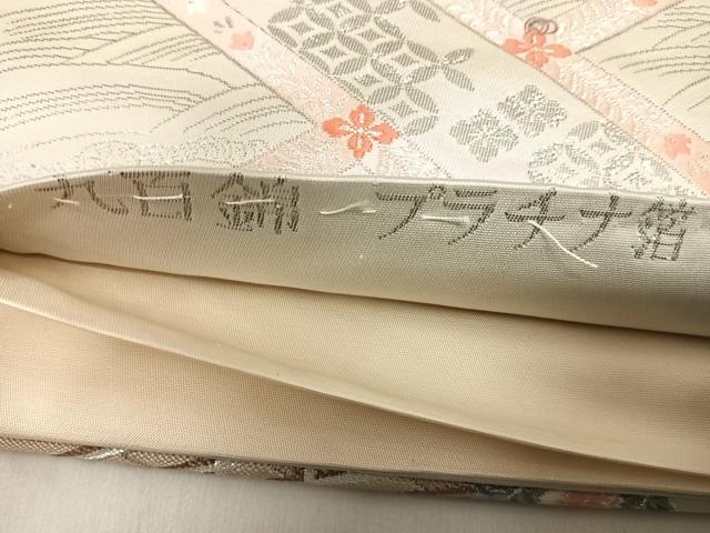 平和屋着物◎六通柄袋帯 天井文 九百錦 プラチナ箔 正絹 逸品 AABH0002yx