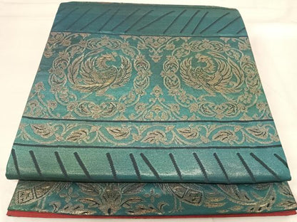 平和屋着物◎六通柄袋帯　花鳥間道　金糸　正絹　逸品　AABH0003yx