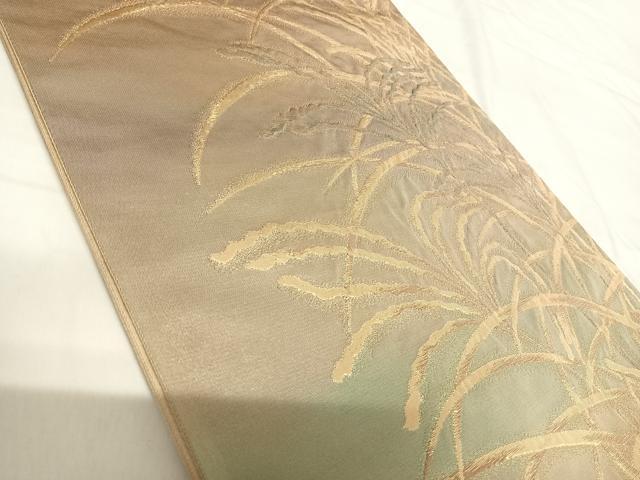 平和屋着物◎六通柄袋帯 草木文 金糸 正絹 逸品 AABH0010yx