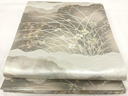 平和屋着物◎六通柄袋帯　道長文　金銀糸　正絹　逸品　AABH0011yx