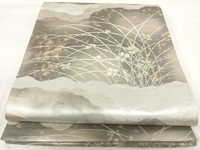 平和屋着物◎六通柄袋帯　道長文　金銀糸　正絹　逸品　AABH0011yx