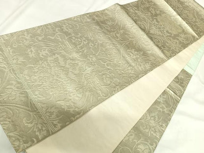 平和屋着物◎六通柄袋帯 花鳥更紗文 金糸 正絹 逸品 AABH0014yx