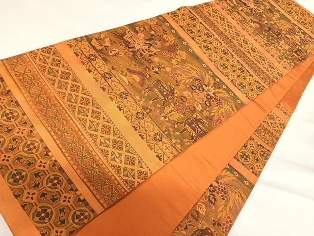 平和屋着物◎六通柄袋帯　鳥獣文　正絹　逸品　AABH0015yx