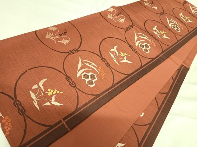 平和屋着物◎六通柄袋帯 花丸文 正絹 逸品 AABH0016yx