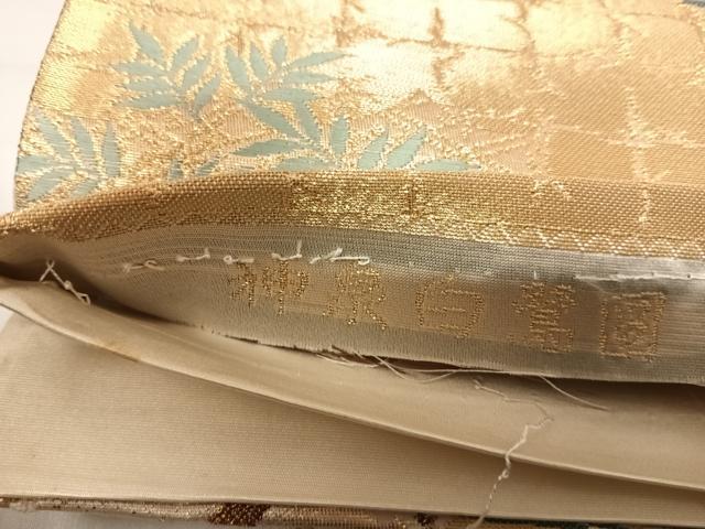 平和屋着物◎六通柄袋帯 唐織 神泉白鷲図 金糸 正絹 逸品 AABH0032yx