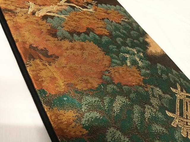 平和屋着物◎六通柄袋帯　樹林文　金糸　正絹　逸品　AABH0034yx