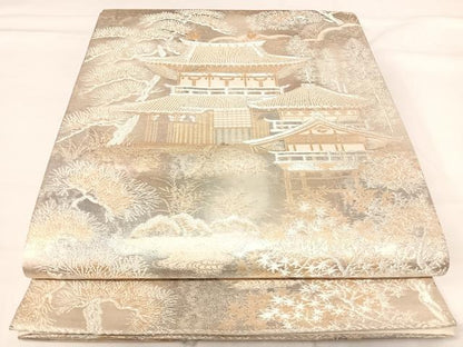 平和屋着物◎六通柄袋帯　京洛錦　二重引箔袋帯　正絹　逸品　AABH0050yx
