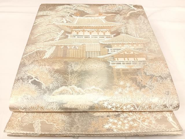 平和屋着物◎六通柄袋帯　京洛錦　二重引箔袋帯　正絹　逸品　AABH0050yx