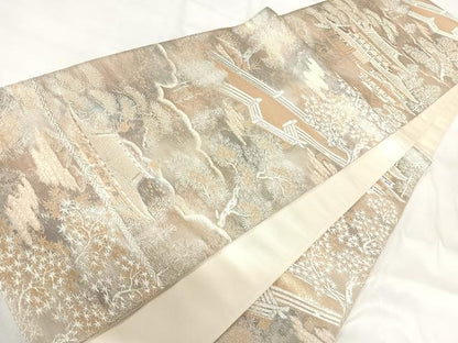 平和屋着物◎六通柄袋帯　京洛錦　二重引箔袋帯　正絹　逸品　AABH0050yx