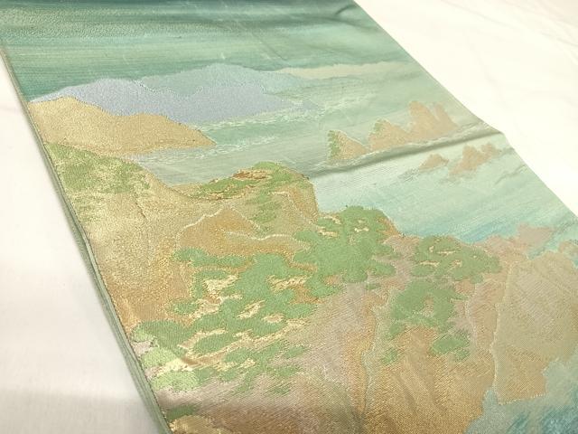 平和屋着物◎六通柄袋帯　日本山甲シリーズ　石廊山甲　金銀糸　正絹　逸品　AABH0083yx