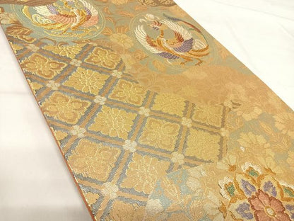 平和屋着物◎六通柄袋帯　紹倉　飛翔鳳凰文　金銀糸　正絹　逸品　AABH0121yx