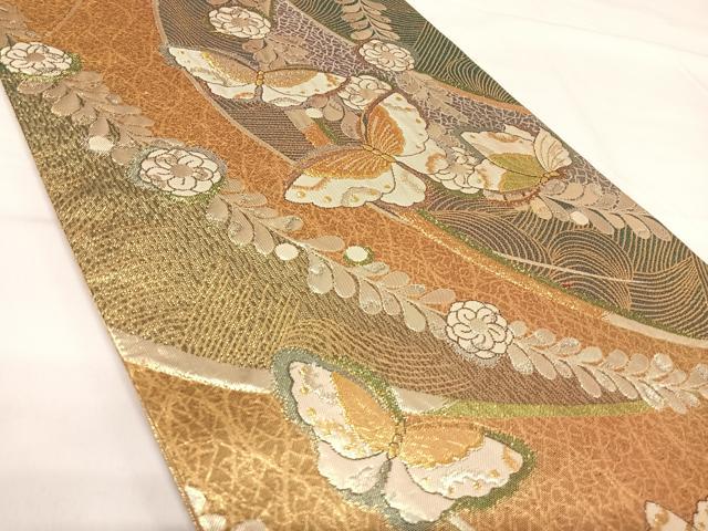 平和屋着物◎佐賀錦　全通柄袋帯　作家物　花蝶文　金銀糸　正絹　逸品　AABH0123yx