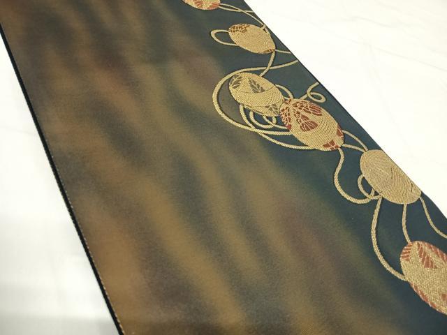 平和屋着物◎六通柄袋帯　唐織　乙女の想い出　金糸　正絹　逸品　AABH0125yx