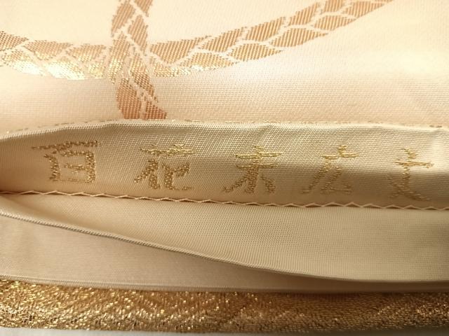 平和屋着物◎六通柄袋帯　唐織　百花末広文　金糸　正絹　逸品　AABH0146yx